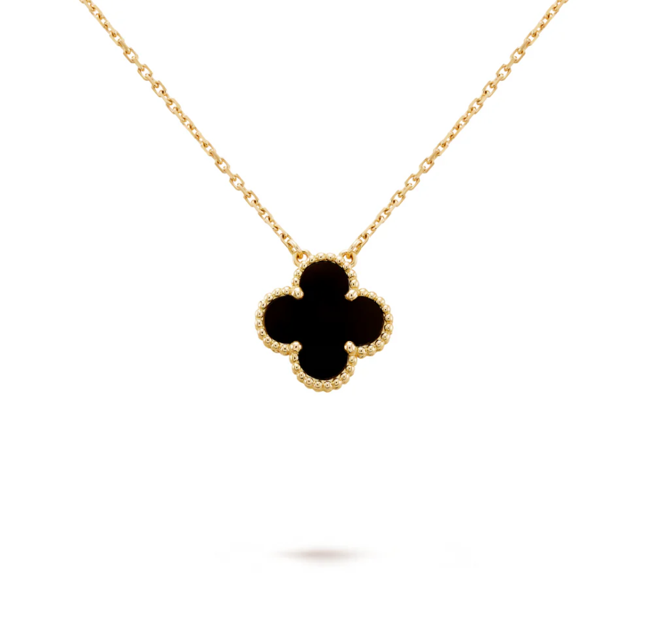 FORTUNE KLÖVER HALSBAND | SVART/GULD