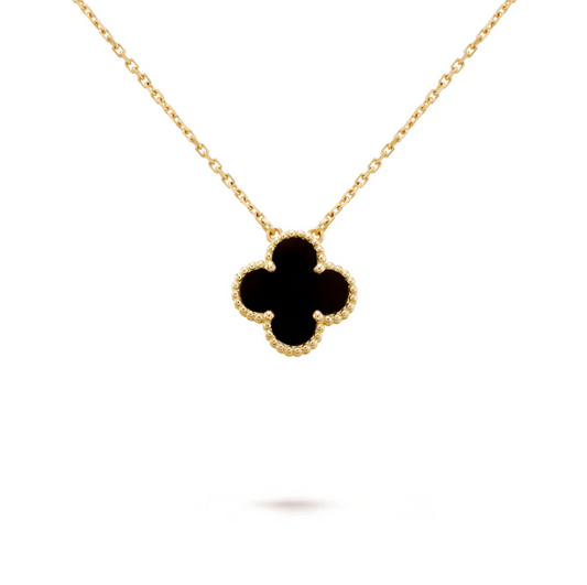 FORTUNE KLÖVER HALSBAND | SVART/GULD