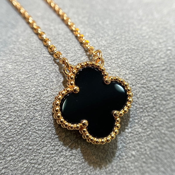 FORTUNE KLÖVER HALSBAND | SVART/GULD