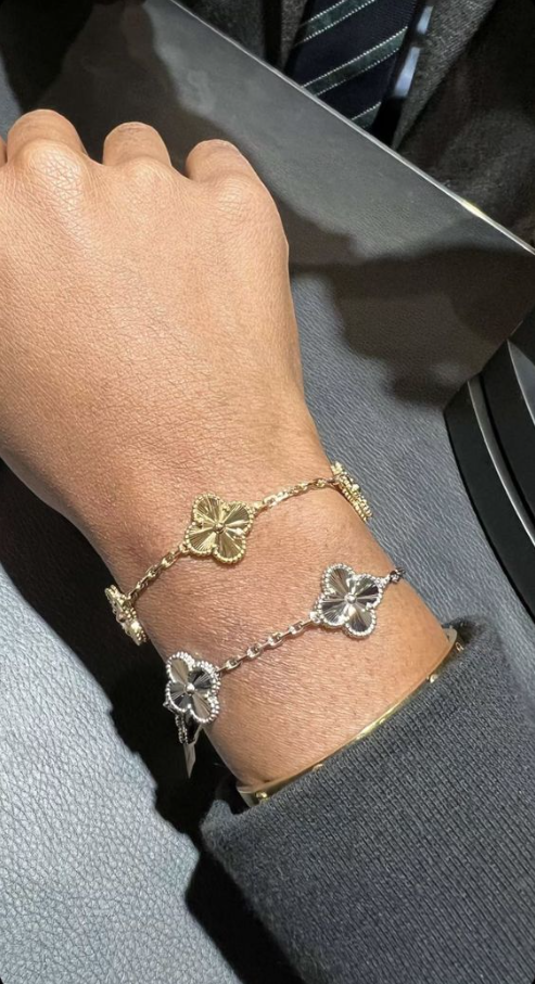 ARMBANDSSET MED LYCKOKLÖVER | SILVER + GULD