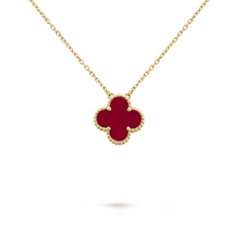 🎁 Lyckoklöverhalsband | Röd/Guld (100% off)